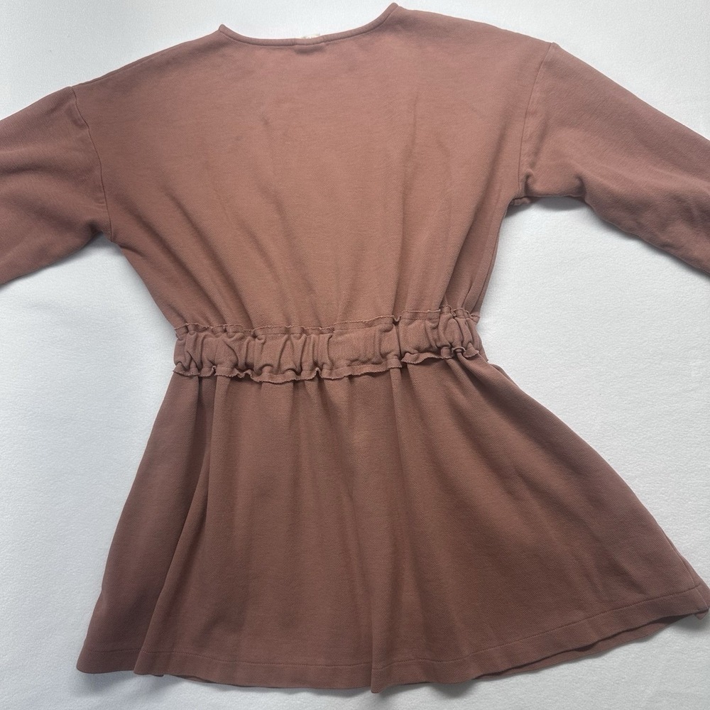 Zara Kids T-Shirt Dress Girls 11/12 Mauve Tout est Magique Long Sleeve Knit - Picture 4 of 10